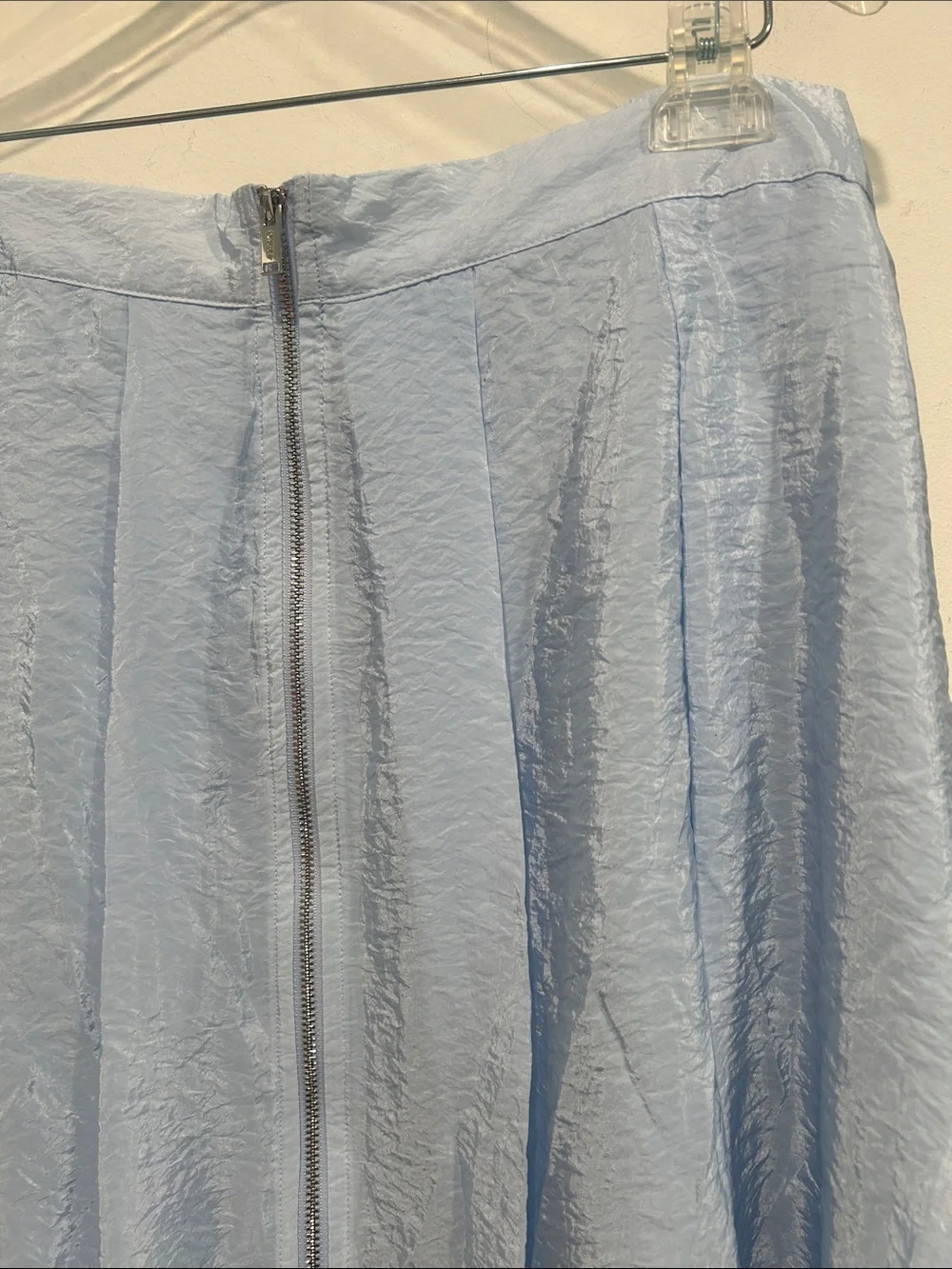 DKNY Light pastel Blue Women's A-Line midi Skirt with Front Zip size 12